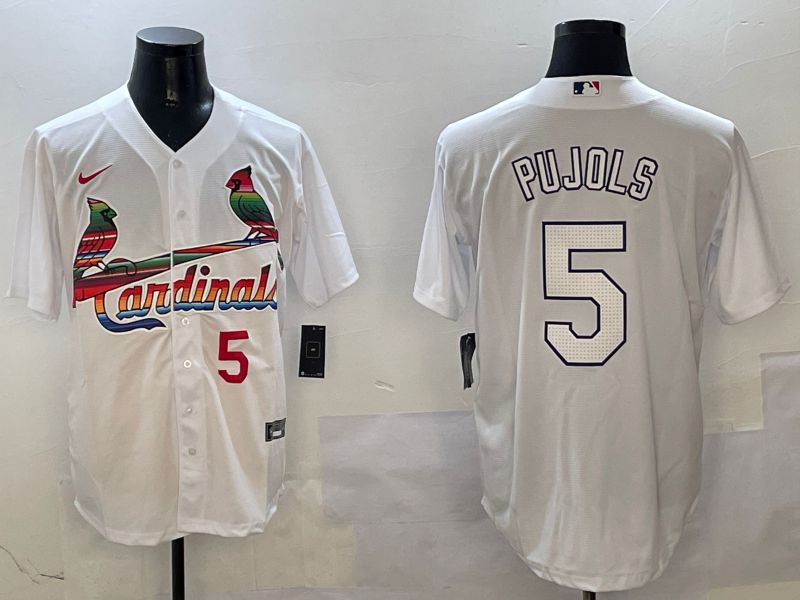 Men St.Louis Cardinals #5 Pujols White Game Mexico 2025 Nike MLB Jersey style 4->st.louis cardinals->MLB Jersey